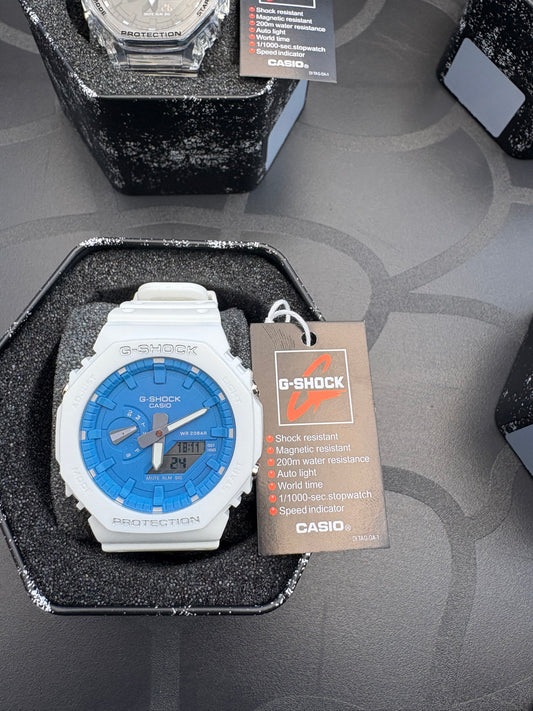 Montre G-Shock blanche & bleu - neuve avec boîte et certificat