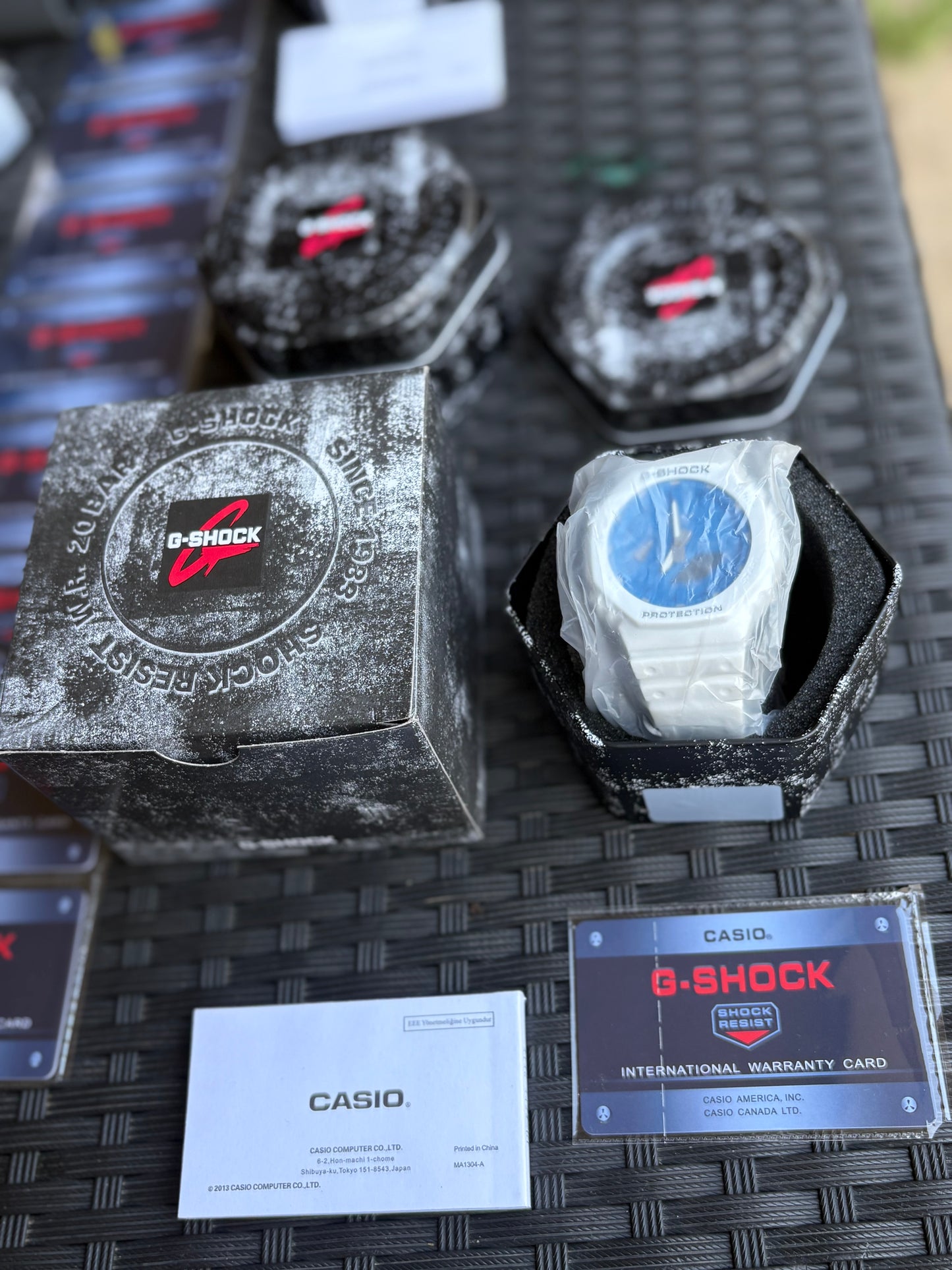 G-Shock blanche & bleu