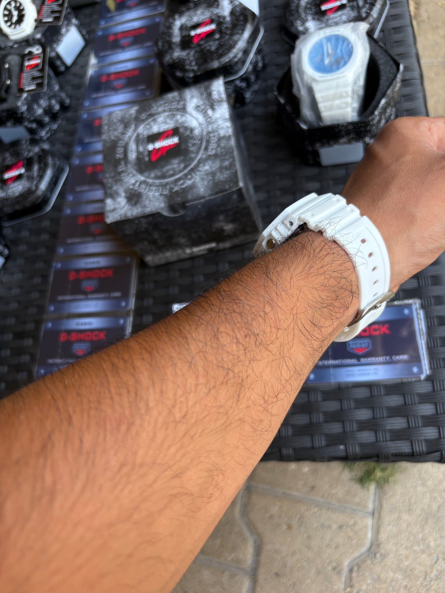 G-Shock blanche & bleu